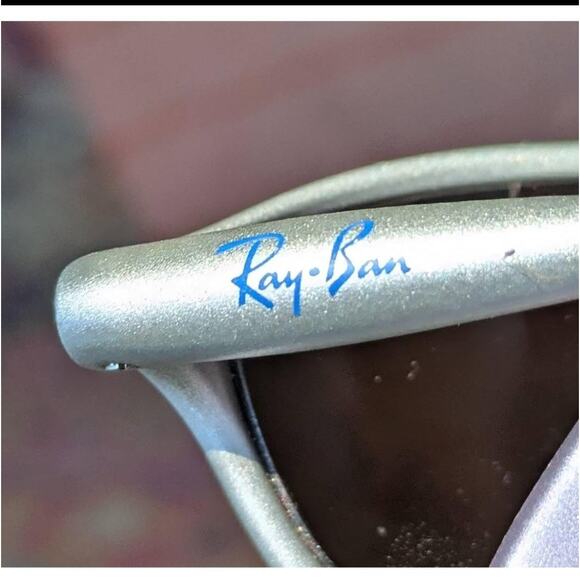 Ray-Ban RB2046 Cutters Sunglasses Silver Blue Mirror Wrap Rx Lenses w/ Case Y2K - Picture 7 of 9